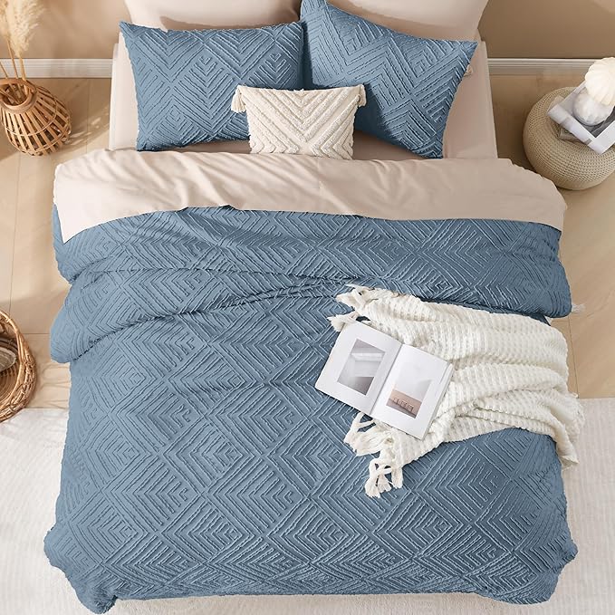Andency Blue Comforter Set Full Size, 3 Pieces Boho Lightweight Fluffy Bedding - Image 7