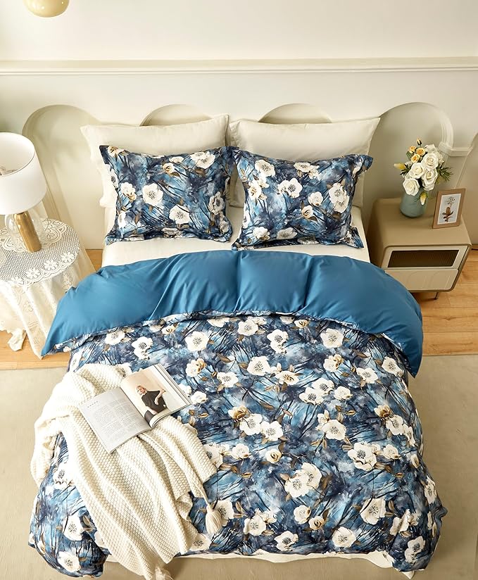 Cupocupa Duvet Cover Full Size Set Boho Floral Pattern Full Duvet Cover Set - Image 6