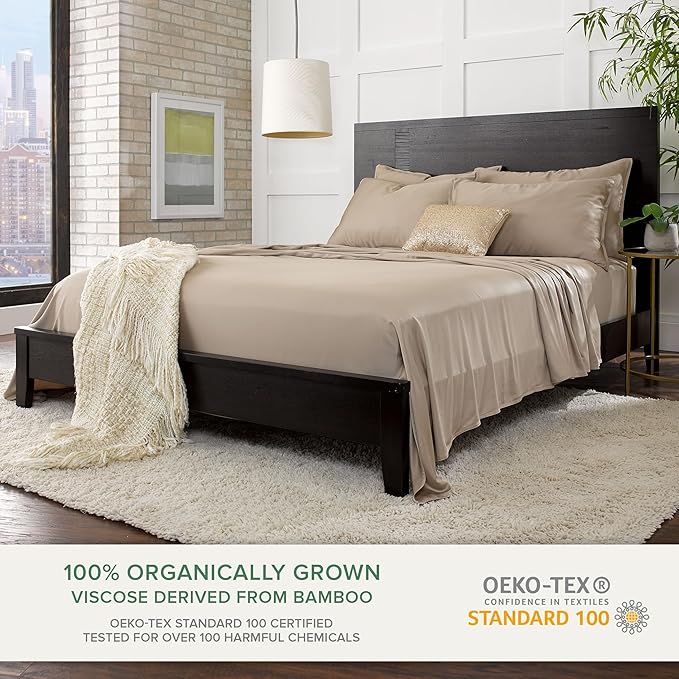 Pure Bamboo Twin Sheets, Genuine 100% Organic Viscose Derived from Bamboo Bed - Image 2