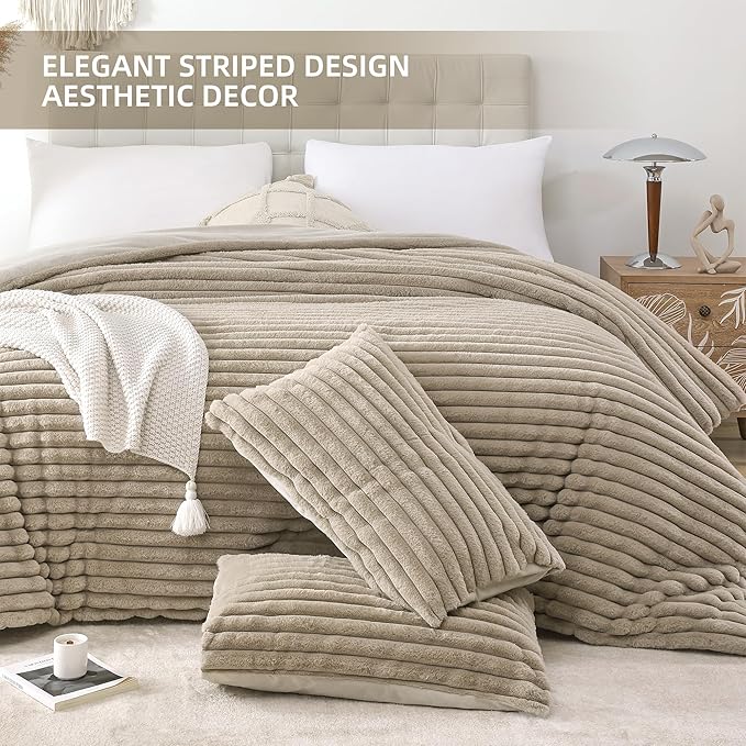 Smoofy Fluffy Full Size Comforter Sets 3 Pieces - Image 3