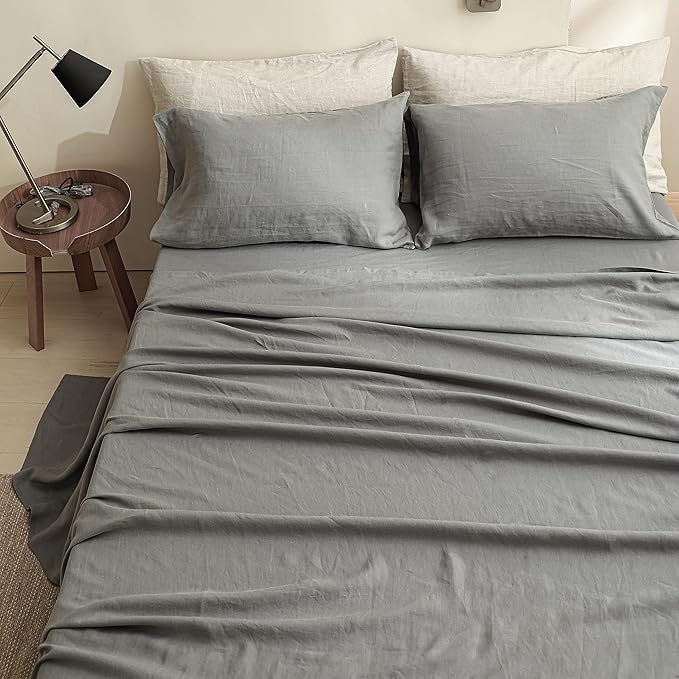 Simple&Opulence French Linen Flat Sheet, 100% Natural Flax Bedding Sheet - Image 9