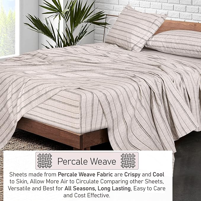 RUVANTI 100% Cotton Sheets – Twin XL Size Percale Bedding, Cooling & Breathable - Image 3