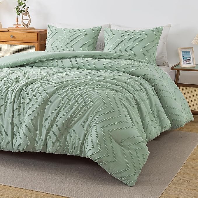 Andency Sage Green Comforter Full, Boho Soft Fluffy Warm Lightweight Bedding by Andency