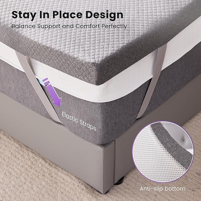 SINWEEK 2 Inch Gel Memory Foam Mattress Topper Twin XL Size/Twin Extra Long - Image 6