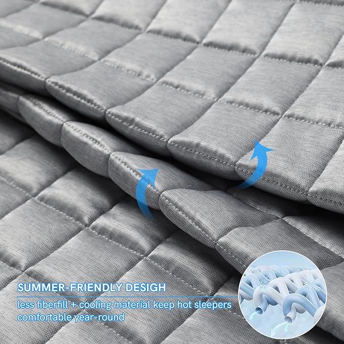 YnM Cooling Weighted Blanket for Adults, 20lbs Heavy Bed Throw Comforter - Image 3