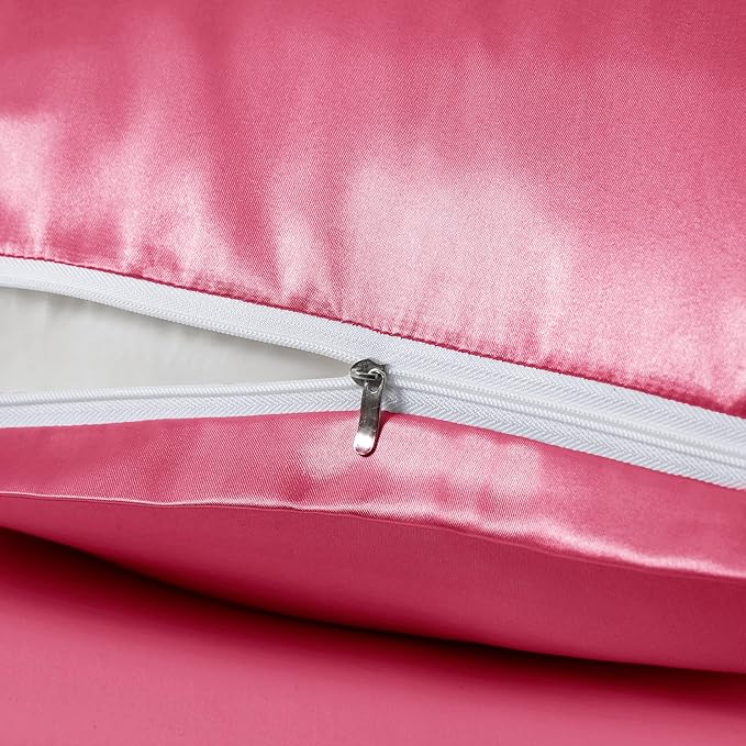Peach Red Satin Pillowcases - Image 5