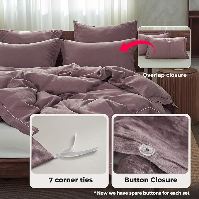 Simple&Opulence 100% Washed Linen Duvet Cover - Image 5