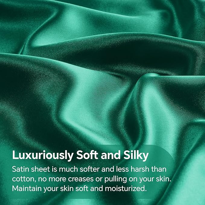 BEDELITE Satin Fitted Sheet and Pillowcase Set, Luxury Soft Similar to Silk - Image 3