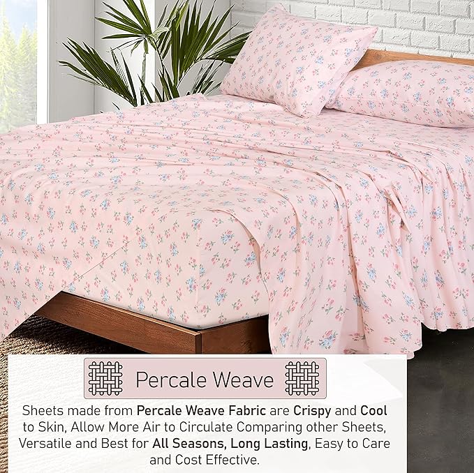 RUVANTI 100% Cotton Sheets – Full Size Percale Bedding, Cooling & Breathable - Image 3