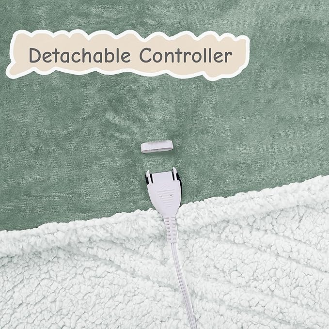 Electric Heated Blanket Full Size 72"x84", Soft Flannel - Image 8