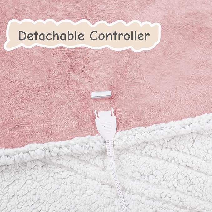 Electric Heated Blanket Queen Size 84"x90", Soft Flannel - Image 7