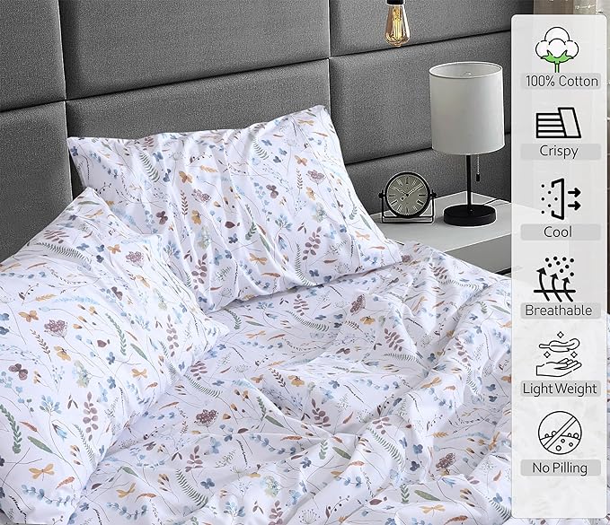 RUVANTI 100% Cotton Sheets – Full Size Percale Bedding, Cooling & Breathable - Image 3