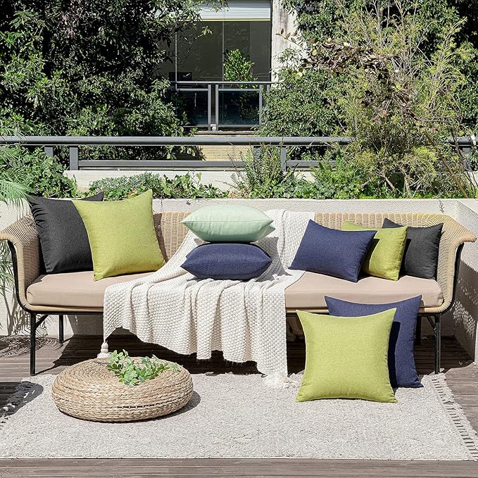 MIULEE Pack of 2 Decorative Outdoor Solid Waterproof Throw Pillow Covers Spring - Image 6