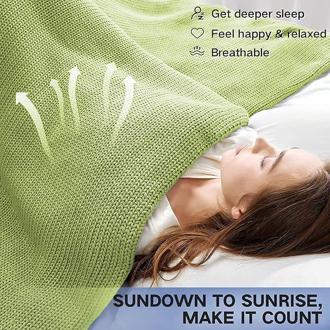 Guohaoi Knitted Weighted Blanket Kids No Beads Cooling Heavy Blanket, Home - Image 5