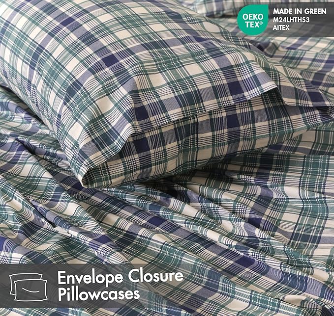 RUVANTI 100% Cotton Sheets – Queen Size Percale Bedding, Cooling & Breathable - Image 5