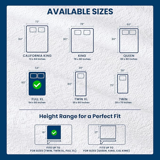 Full XL Size Mattress Protector Waterproof, Premium 200 GSM Terry Mattress Cover - Image 3