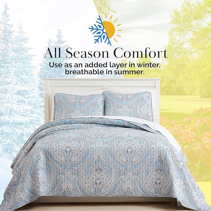 Southshore Fine Living, Inc. Full/Queen Quilt Bedding Set, Paisley Full Size - Image 9