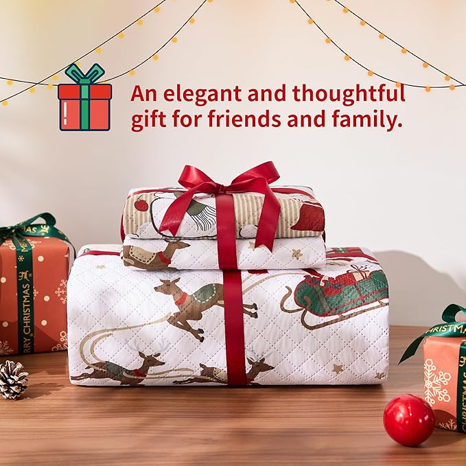 PPOLCA Christmas Twin Quilt Bedding Set, 2-Piece Snowman Printed Lightweight - Image 7