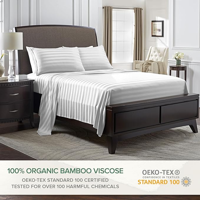 Pure Bamboo California King Sheets, Genuine 100% Organic Viscose Derived from - Image 2