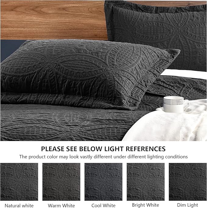 Love's cabin Twin Quilt Set Black Bedspreads - Image 5