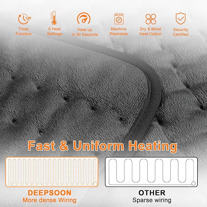 Deepsoon Heating Pad, Electric Heating Pads - Image 7