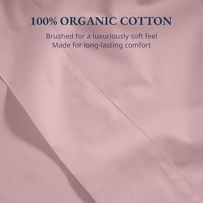 Lane Linen 100% Organic Cotton Cal King Size Flat Sheet Only - Image 5