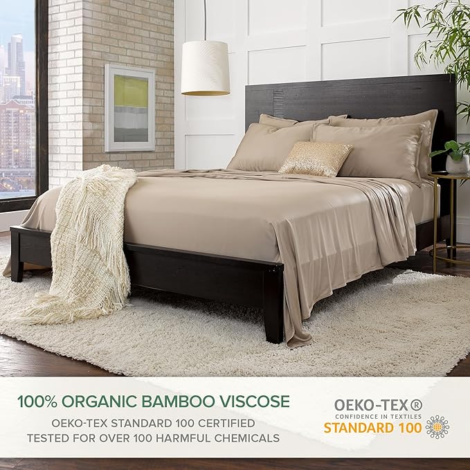 Pure Bamboo Queen Sheets, Genuine 100% Organic Viscose Derived from Bamboo Bed - Image 2