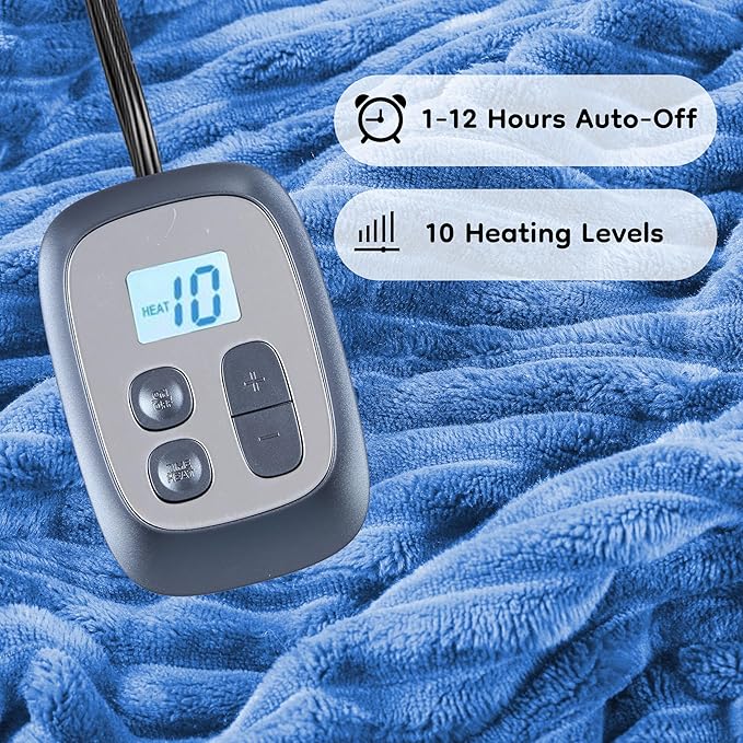 LaffyLo Electric Heated Blanket Full Size 72"x84", Soft Flannel Fabric - Image 2