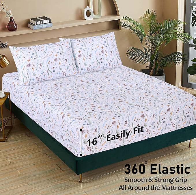 RUVANTI 100% Cotton Sheets – Queen Size Percale Bedding, Cooling & Breathable - Image 4