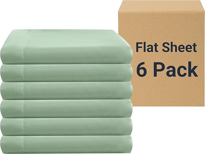 ZPECC Bulk Flat Sheets Only Queen Size 6 Pack, Easy Sort Top Bed Sheet by by ZPECC-ABrandThatHasBeenFocusedOnBabyProductsFor18Years