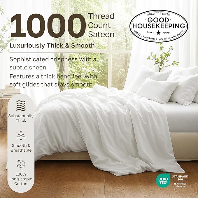 California Design Den Thick and Natural 100% Cotton Queen Bed Sheets Set - Image 3