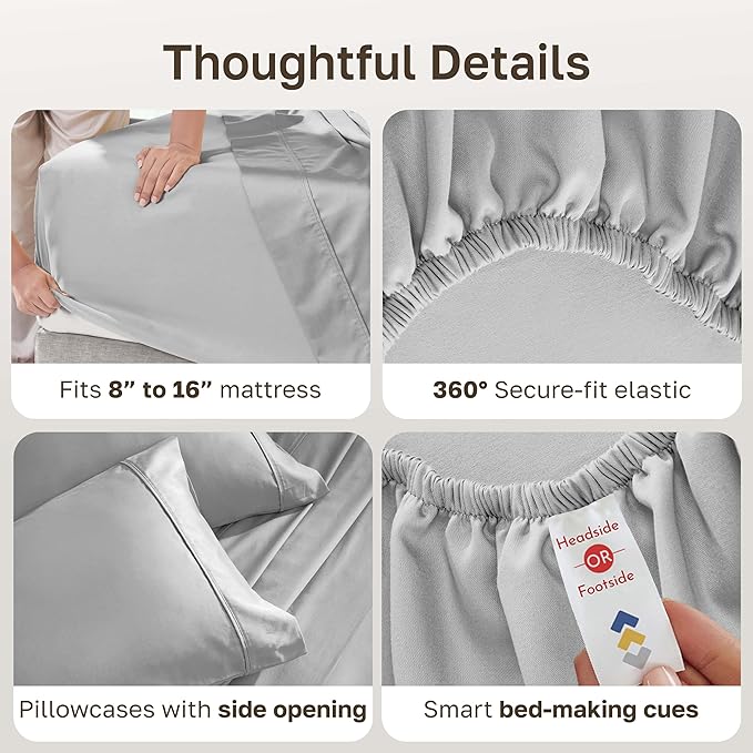 California Design Den Soft 100% Cotton Sheets King Size Set, 400 TC Good - Image 6