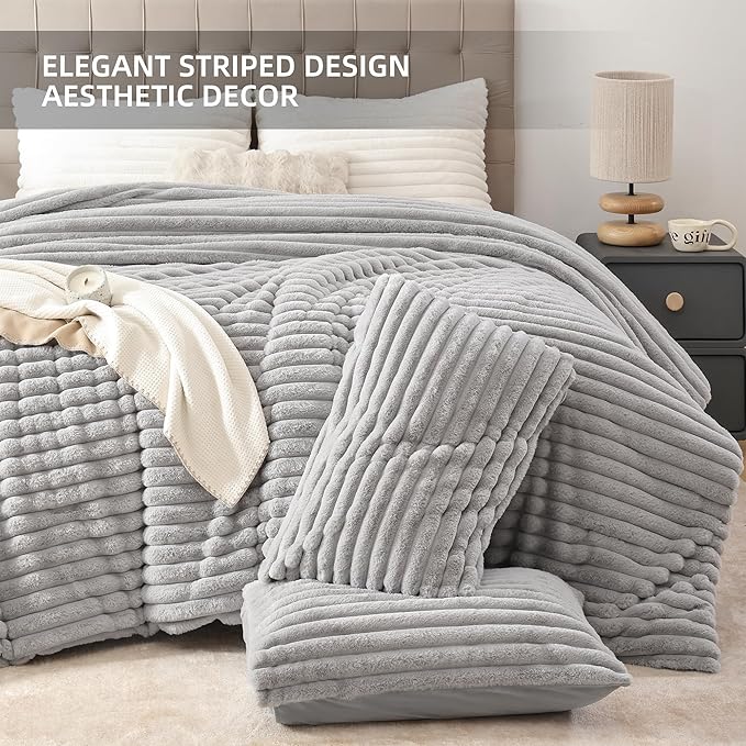 Smoofy Fluffy Full Size Comforter Sets 3 Pieces - Image 3