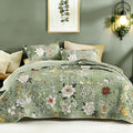 Litanika Floral Green Quilt California King Size by Litanika