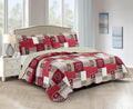 Brilliant Sunshine Burgundy Heart Love, Floral and Lace Patchwork, 3-Piece by BrilliantSunshine