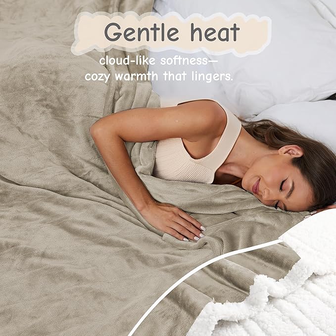 Electric Heated Blanket Full Size 72"x84", Soft Flannel - Image 7