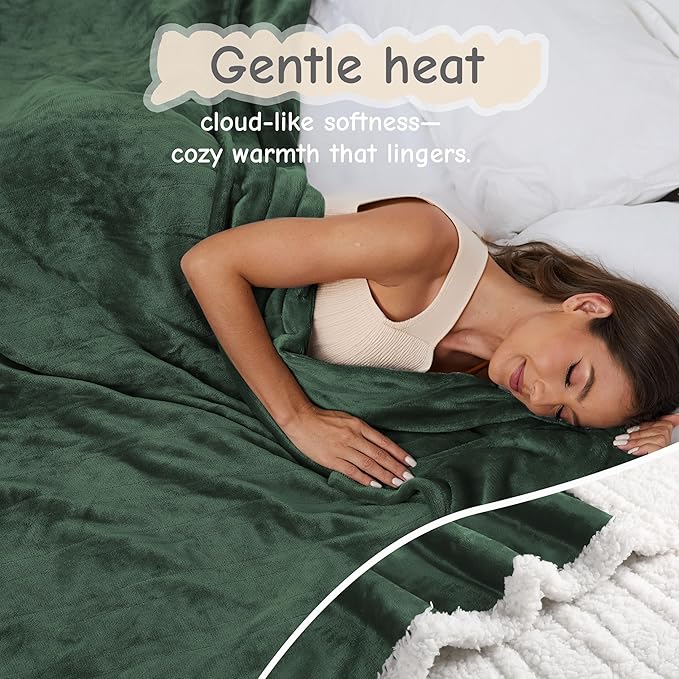 Electric Heated Blanket Throw Size 50"x60", Soft Flannel - Image 3