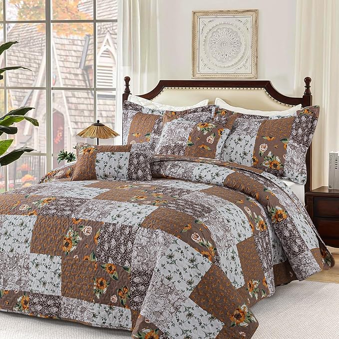 BEDIFANY Cotton Filling King Quilt Set - Image 2