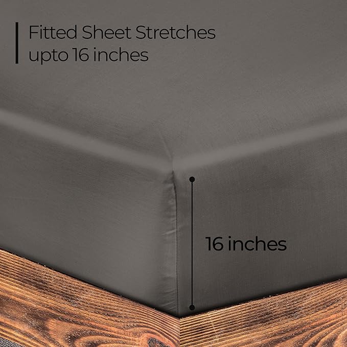 ROYALE LINENS 300 Thread Count 100% Long Staple Combed Cotton Fitted Sheet Queen - Image 2