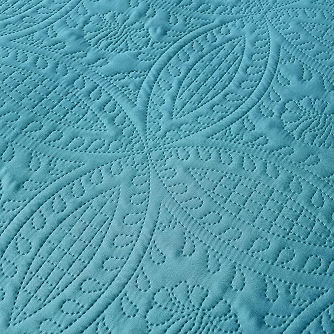 akkialla Teal Twin Quilt Set, Ultrasonic Lightweight Bedspread Coverlet - Image 7