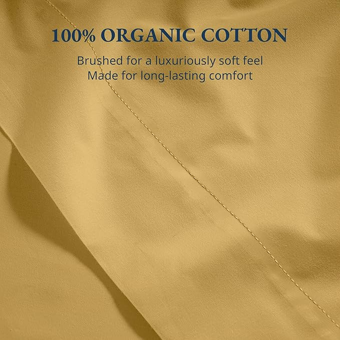 Lane Linen 100% Organic Cotton Twin Size Flat Sheet Only - Image 5