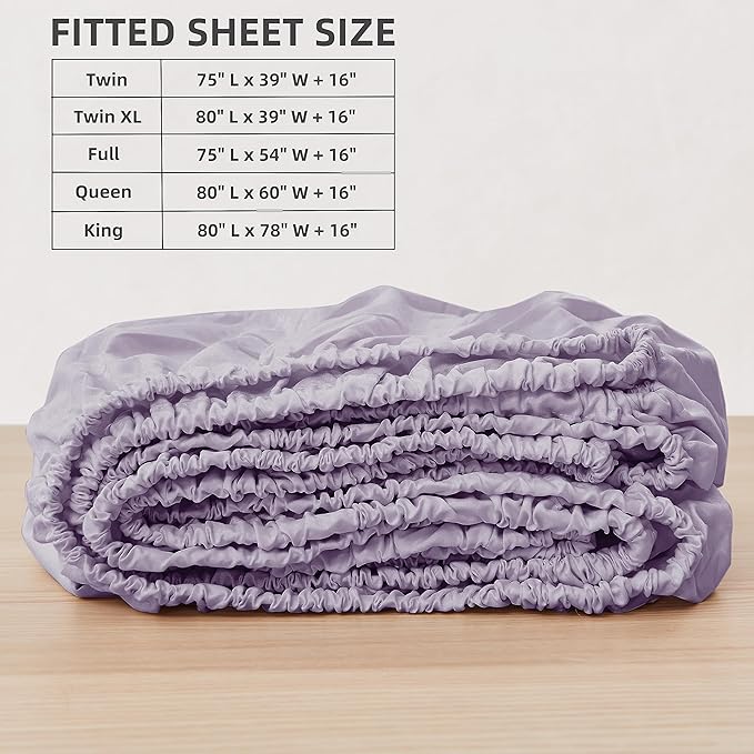HBHLFZ Queen Fitted Sheet Only, Soft Breathable Bottom Sheet - Image 2