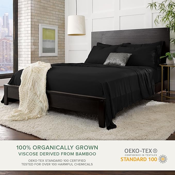 Pure Bamboo Split King Sheets, Genuine 100% Organic Viscose Derived from Bamboo - Image 2