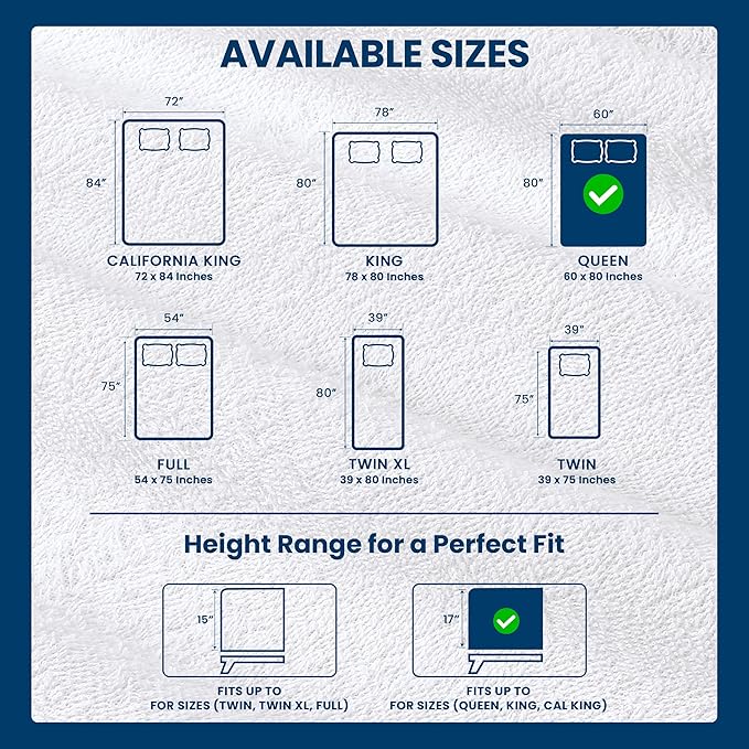 Queen Size Mattress Protector Waterproof 14 Pack, Premium 200 GSM Terry - Image 3