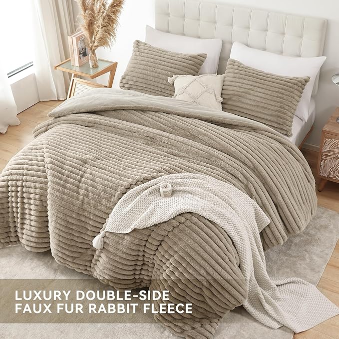 Smoofy Fluffy Queen Size Comforter Set 3 Pieces - Image 4