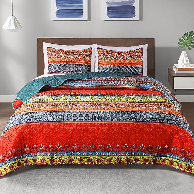 Exclusivo Mezcla Reversible Boho Quilts Queen Size by ExclusivoMezcla