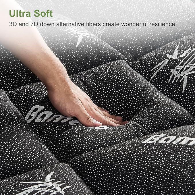 Full Size Mattress Topper Viscose Derived from Bamboo, Soft Thick Pillow Top - Image 8
