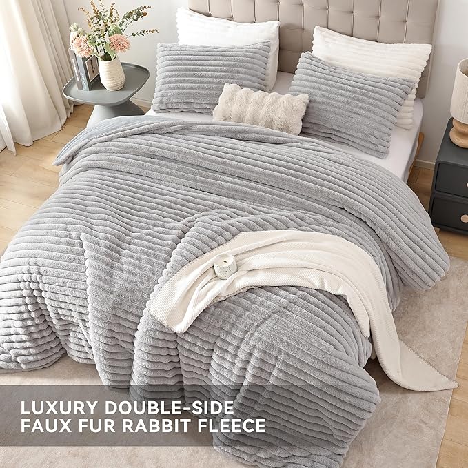 Smoofy Fluffy Full Size Comforter Sets 3 Pieces - Image 4