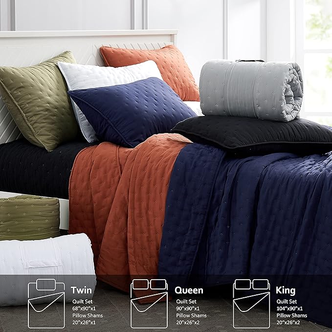 ROARINGWILD Black King Size Quilt Bedding Sets - Image 7