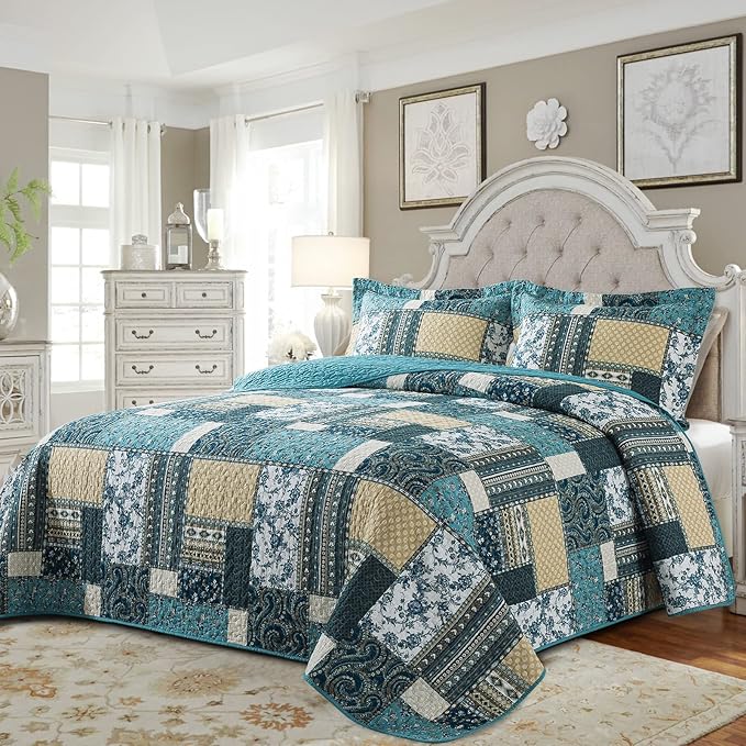 BEDIFANY Cotton King Size Quilt Set, Lightweight Bedspread King Size Coverlet - Image 7